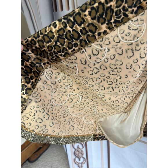 leopard print sequin Flames wild stage performance rock n roll Jacket Coat - Picture 9 of 10